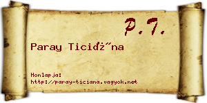 Paray Ticiána névjegykártya
